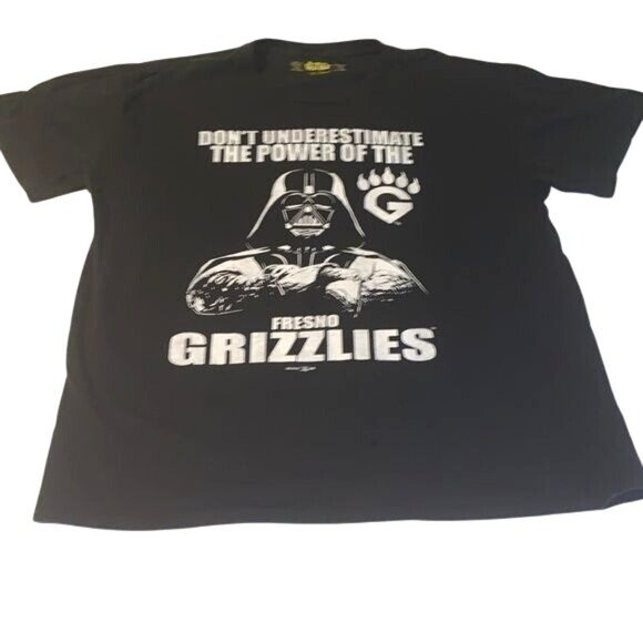 Star Wars Fresno Grizzlies Darth Vader Graphic T-Shirt Black Cotton XL - Picture 4 of 7